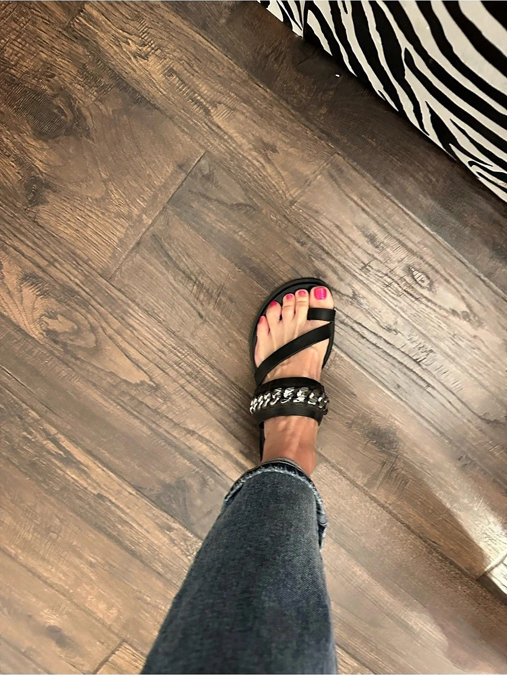 Michael Kors Chain Slide Sandals in Black